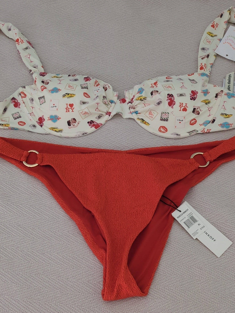 Dippin Daisy's Verona Retro Swim Top& Rebecca Minkoff Stretchy Matching Bottoms